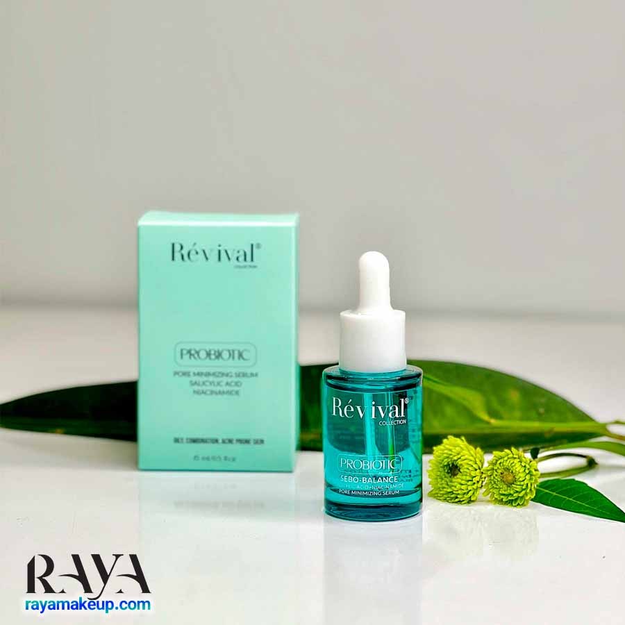 سرم جمع کننده منافذ پوست پروبیوتیک رویوال حاوی سالیسیلیک اسید و نیاسینامید Revival Probiotic Pore Minimizing Serum