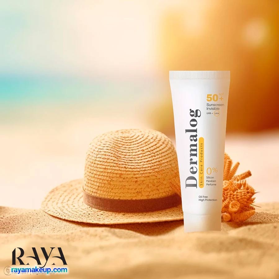 کرم ضد آفتاب فاقد چربی بی رنگ درمالوگ مدل اینویزیبل +Dermalog Sunscreen Invisible Cream Oil Free SPF50 